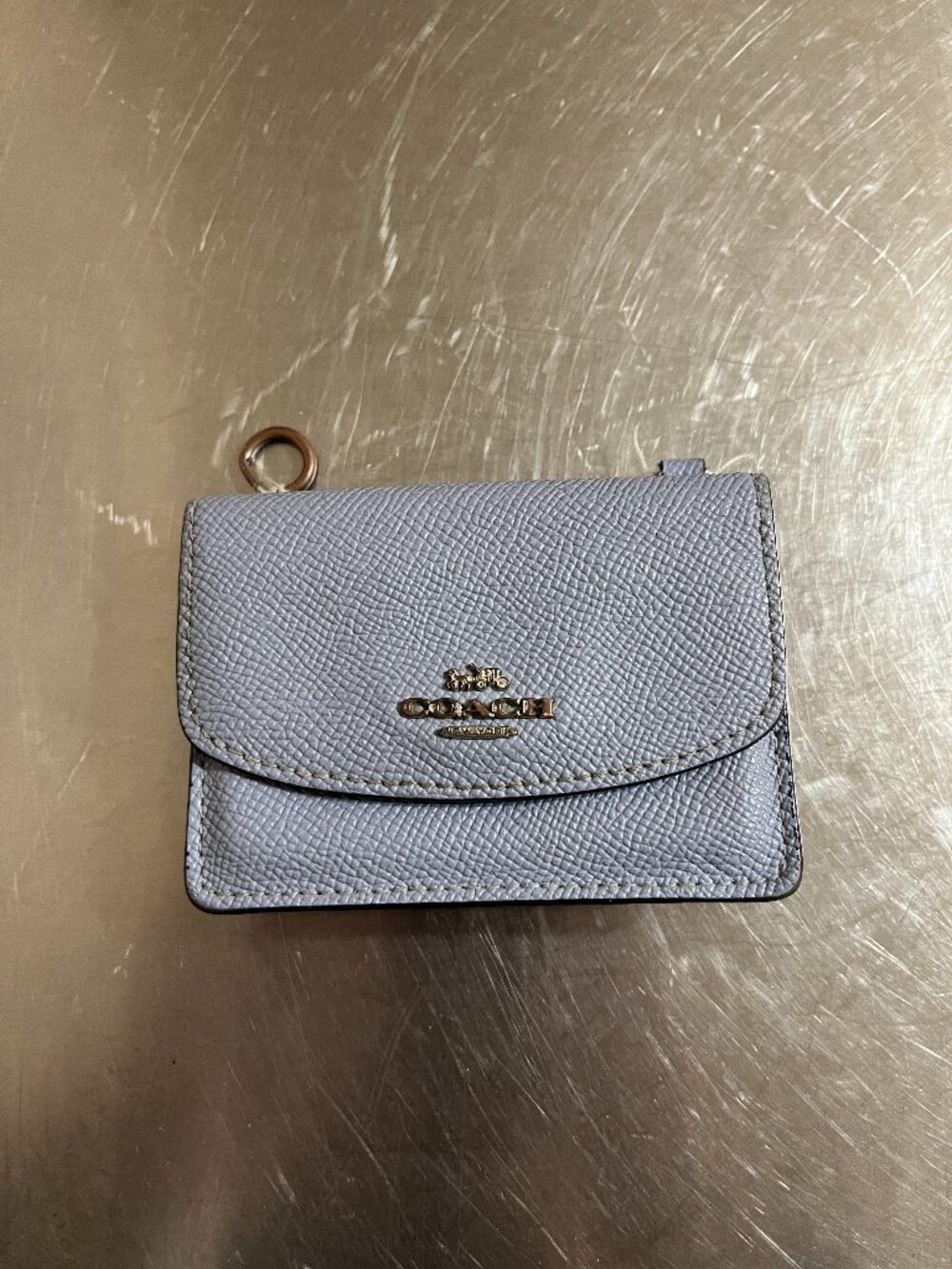 COACH Flap Card Case Crossbody Purse Light Blue
